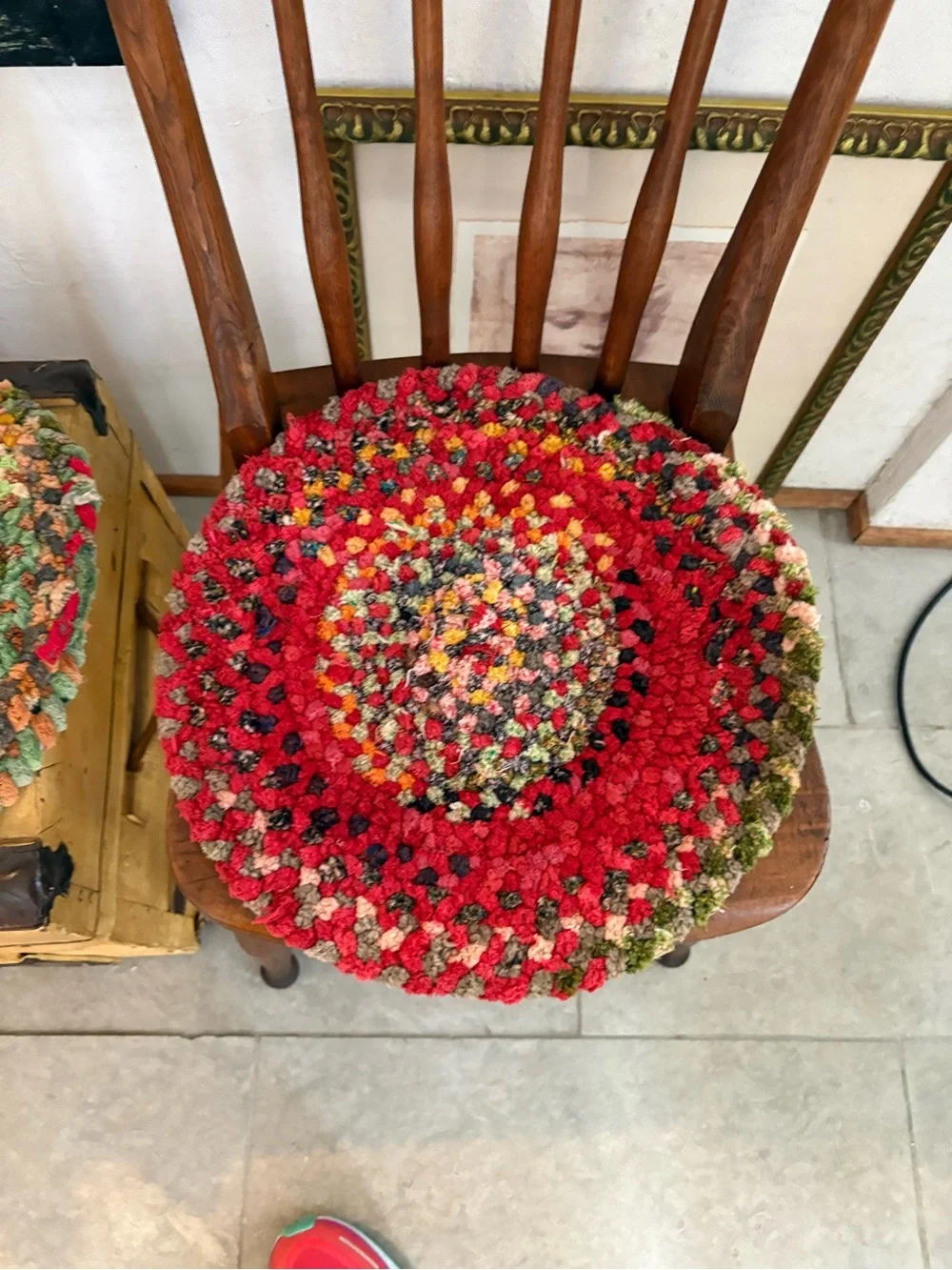 Vintage round chanille seat covers
